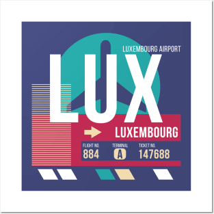 Luxembourg (LUX) Airport Code Baggage Tag Posters and Art